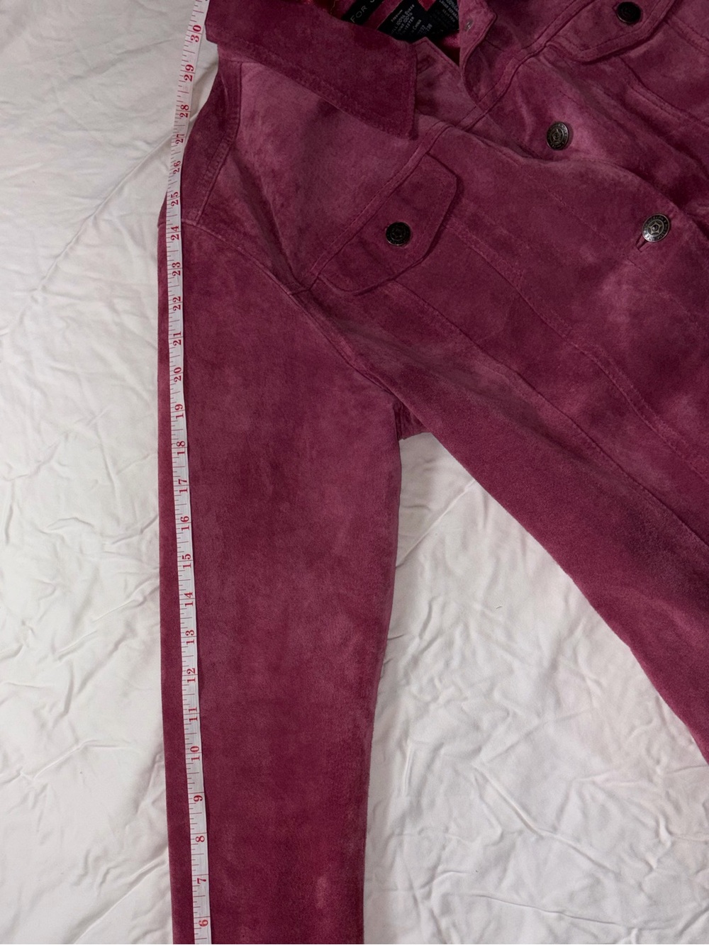 For Joseph Women’s Suede Button-Front Collared Jacket in Pink sz M - Picture 11 of 11